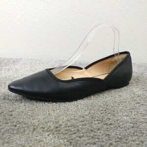 Ann Taylor Factory Pointed Toe Flats Womens Size 8.5 Shoes Black Slip On